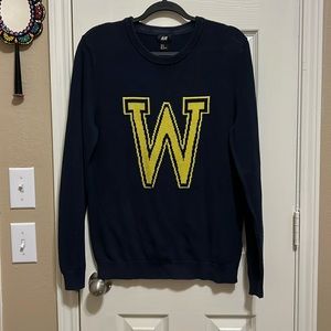 H&M Navy with Yellow W College Sweater